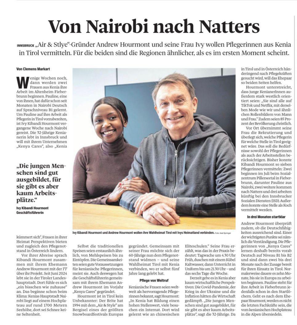 Tiroler Tageszeitung Article – From Nairobi to Natters